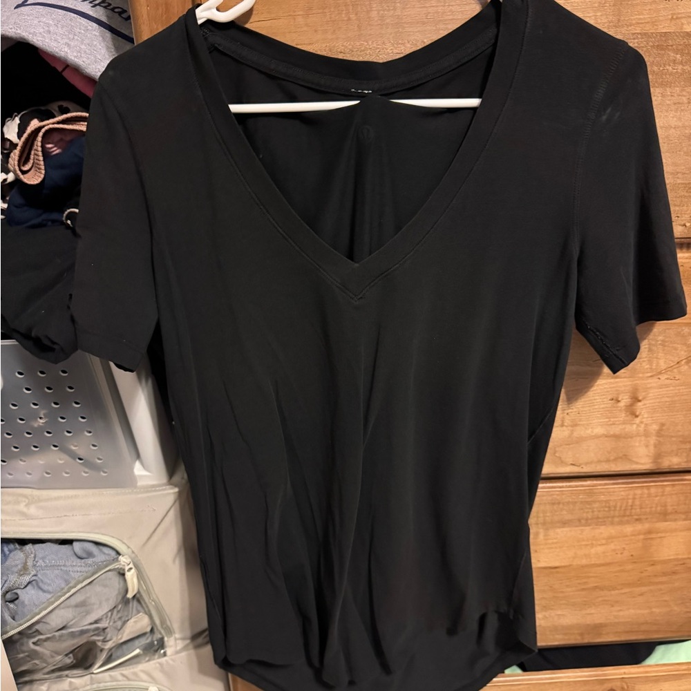 lululemon athletica Black V-Neck tee shirt